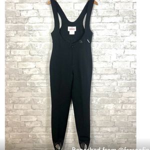 Obermeyer Vintage Ski Suit Overall Bibs with stirrups Vintage 8 Black